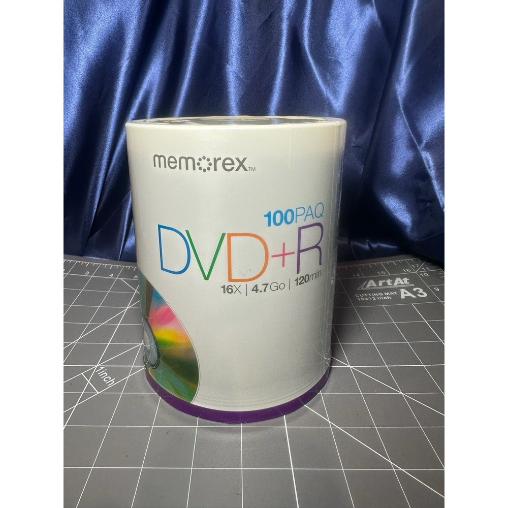 Memorex DVD+R 16X 4.7GB 120min 100 Pack Spindle New/Sealed